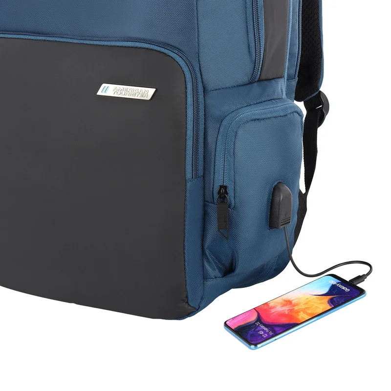 امريكان توريستر American Tourister Segno 2.0 Laptop Bag Exp - Navy - 1 Year Global Warranty