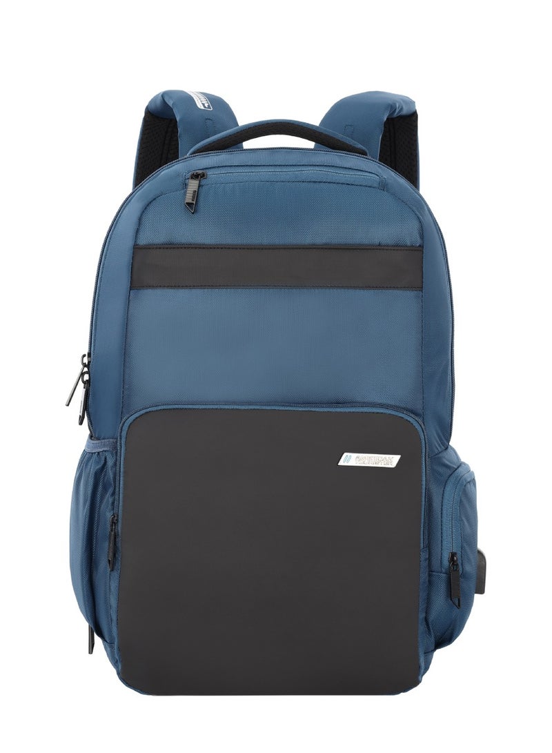AMERICAN TOURISTER Segno 2.0 Expandable Laptop Backpack, Polyester, Navy|Expandable|Fits 15.6" Laptop|Tractum Suspension Strap|Smart Sleeve|USB Port|Ergo Back & Shoulder|Bottle Holder - 1 Year International Warranty - Image 1