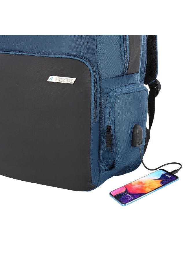 AMERICAN TOURISTER Segno 2.0 Expandable Laptop Backpack, Polyester, Navy|Expandable|Fits 15.6" Laptop|Tractum Suspension Strap|Smart Sleeve|USB Port|Ergo Back & Shoulder|Bottle Holder - 1 Year International Warranty - Image 4