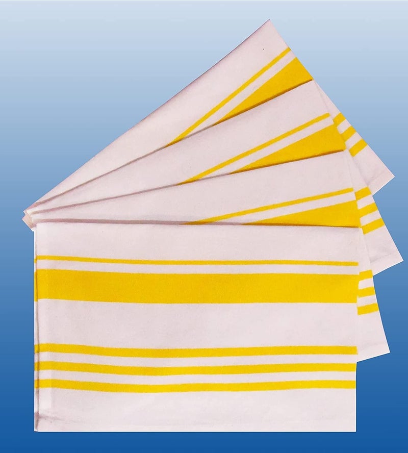 NT-STAR Multipurpose Kitchen|Hand Towel, 100% Cotton,190 GSM, 70 * 45 cm,Yellow Striped, Used for Cleaning Fridge |Utensile|Sink taps|All Kitchen Items (8) - Image 1