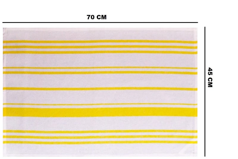 NT-STAR Multipurpose Kitchen|Hand Towel, 100% Cotton,190 GSM, 70 * 45 cm,Yellow Striped, Used for Cleaning Fridge |Utensile|Sink taps|All Kitchen Items (8) - Image 3