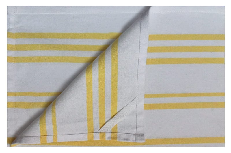 NT-STAR Multipurpose Kitchen|Hand Towel, 100% Cotton,190 GSM, 70 * 45 cm,Yellow Striped, Used for Cleaning Fridge |Utensile|Sink taps|All Kitchen Items (8) - Image 5