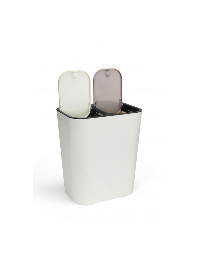 Milano Stanza White Waste Bin with Lid - 29x24x33cm, Durable Polypropylene Trash Can for Home & Office, Easy Clean, No Installation Required - Image 2