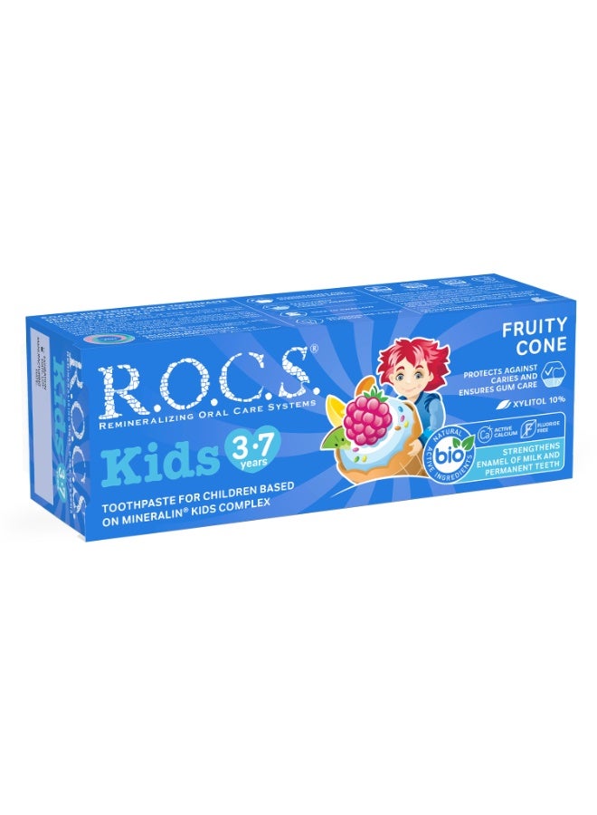 R.O.C.S Fluoride-Free Toothpaste Kids Fruity Cone 45 Grams - Image 3