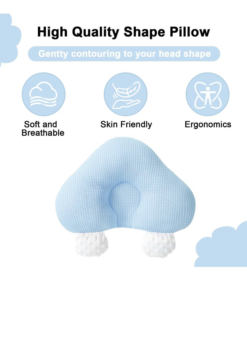 Gonice Baby Head Neck Support Pillow,Upgraded Infant Soft Cotton Support Head Pillows (0-12 Months),Ergonomic Newborn Head Support Cushionfor Crib,Car Seats and Outdoor Travel (Blue) - Image 2