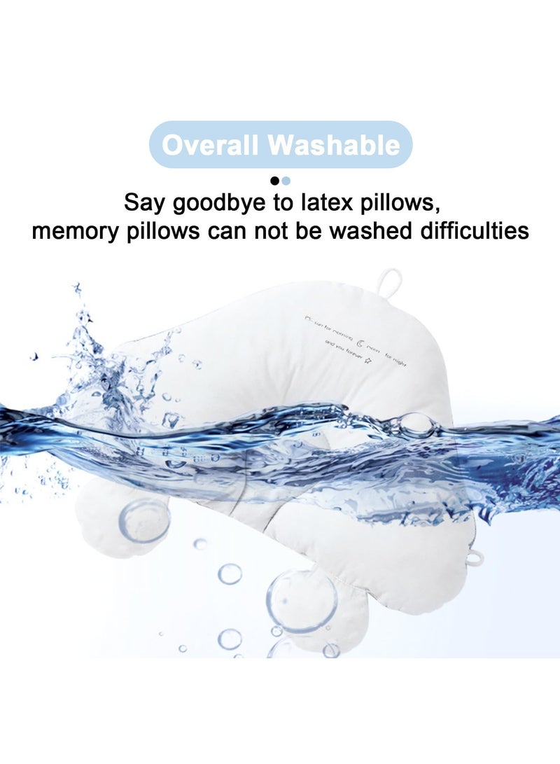 Gonice Baby Head Neck Support Pillow,Upgraded Infant Soft Cotton Support Head Pillows (0-12 Months),Ergonomic Newborn Head Support Cushionfor Crib,Car Seats and Outdoor Travel (Blue) - Image 4