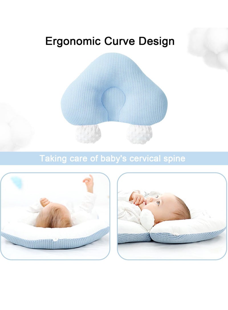 Gonice Baby Head Neck Support Pillow,Upgraded Infant Soft Cotton Support Head Pillows (0-12 Months),Ergonomic Newborn Head Support Cushionfor Crib,Car Seats and Outdoor Travel (Blue) - Image 5