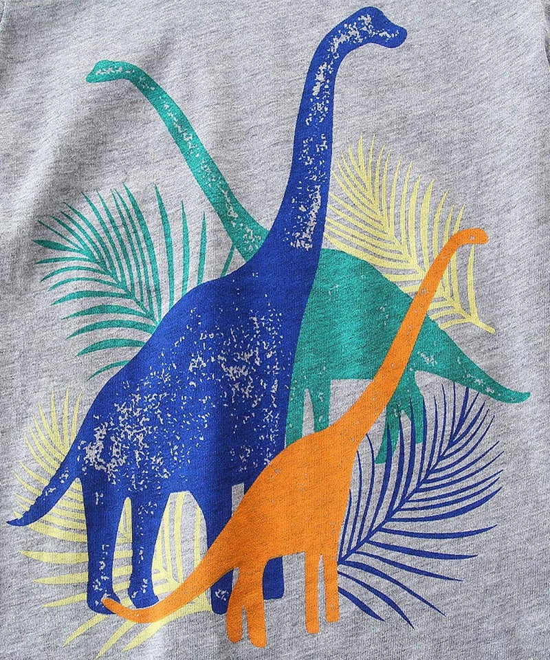 Bumeex Toddler Boys Clothes Dinosaur Short Sleeve Tee and Shorts Set Size 7 - Image 2