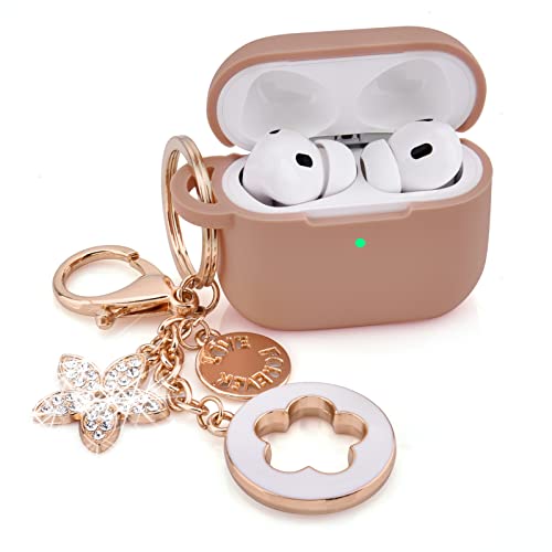 VISOOM Case for Airpods Pro 1st 2nd Generation - VISOOM Airpods Pro 1/2 Cases Cover Women Silicone iPod Pro 2 Earbuds Wireless Charging Case Girl Bling Keychain for Apple Airpod Gen Pro 2 - Image 1