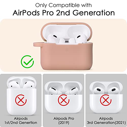 VISOOM Case for Airpods Pro 1st 2nd Generation - VISOOM Airpods Pro 1/2 Cases Cover Women Silicone iPod Pro 2 Earbuds Wireless Charging Case Girl Bling Keychain for Apple Airpod Gen Pro 2 - Image 3