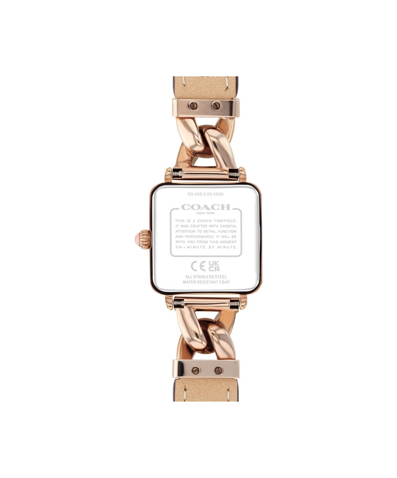 COACH Square Qtz Basic Mini Women'S Ionic Plated Carnation Gold Steel Case  Watch - Image 3
