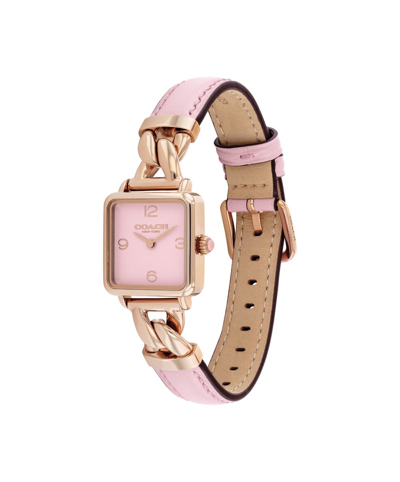 COACH Square Qtz Basic Mini Women'S Ionic Plated Carnation Gold Steel Case  Watch - Image 1