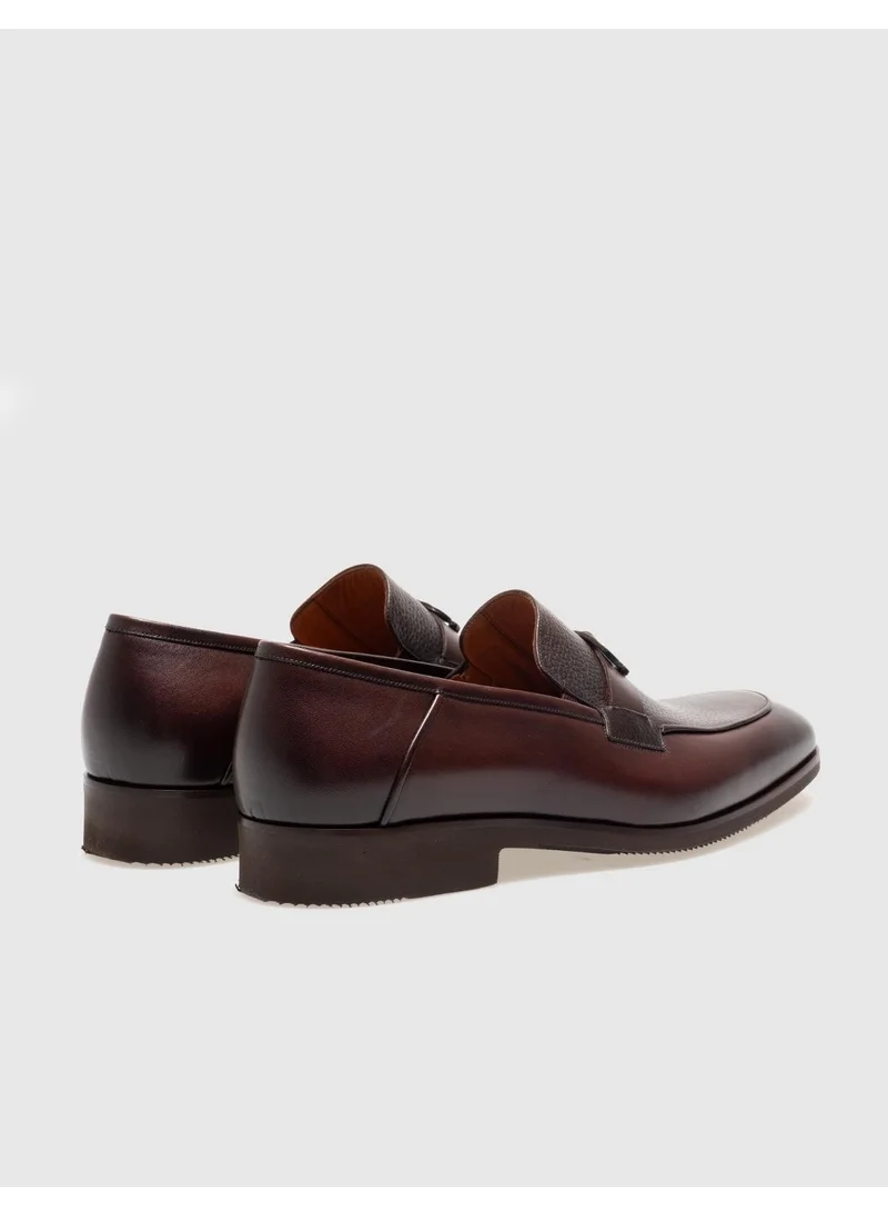 Cabani Leather Brown Buckle Men's Classic Shoes