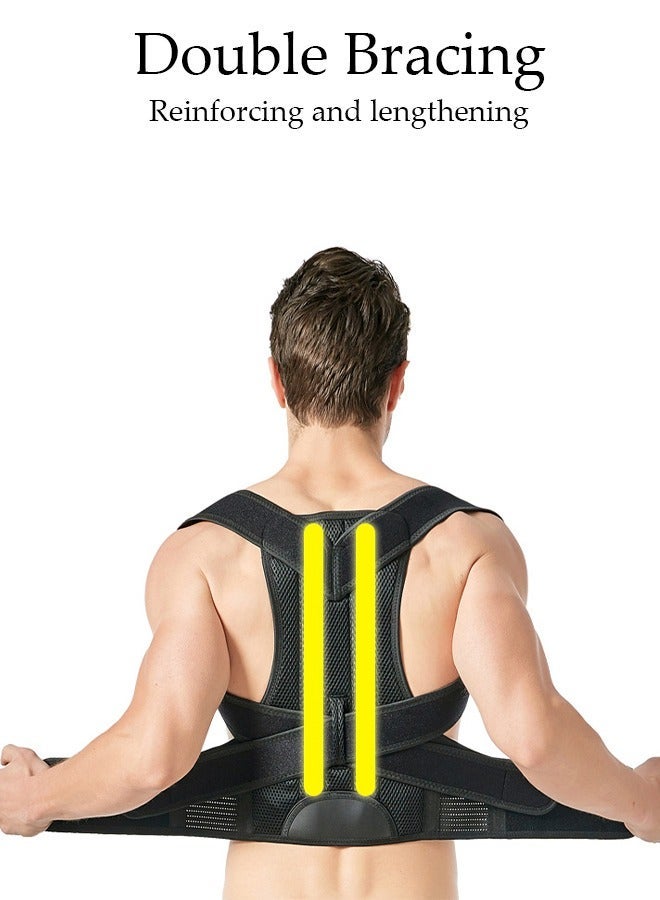 DUNISO Posture Corrector Belt for Men and Women Comfortable Adjustable Back Braces Improve Neck Shoulder Posture Bands Pain Relief for Back Shoulders Neck M - Image 2