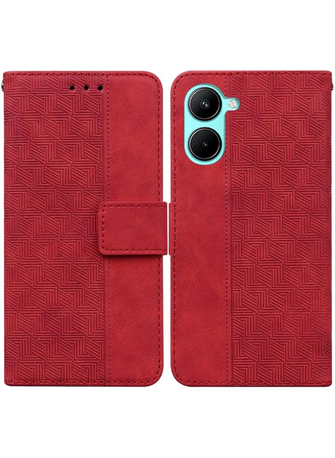 S-TOP Case For Realme C33 Geometric Embossed Flip Leather Phone Case - Image 1