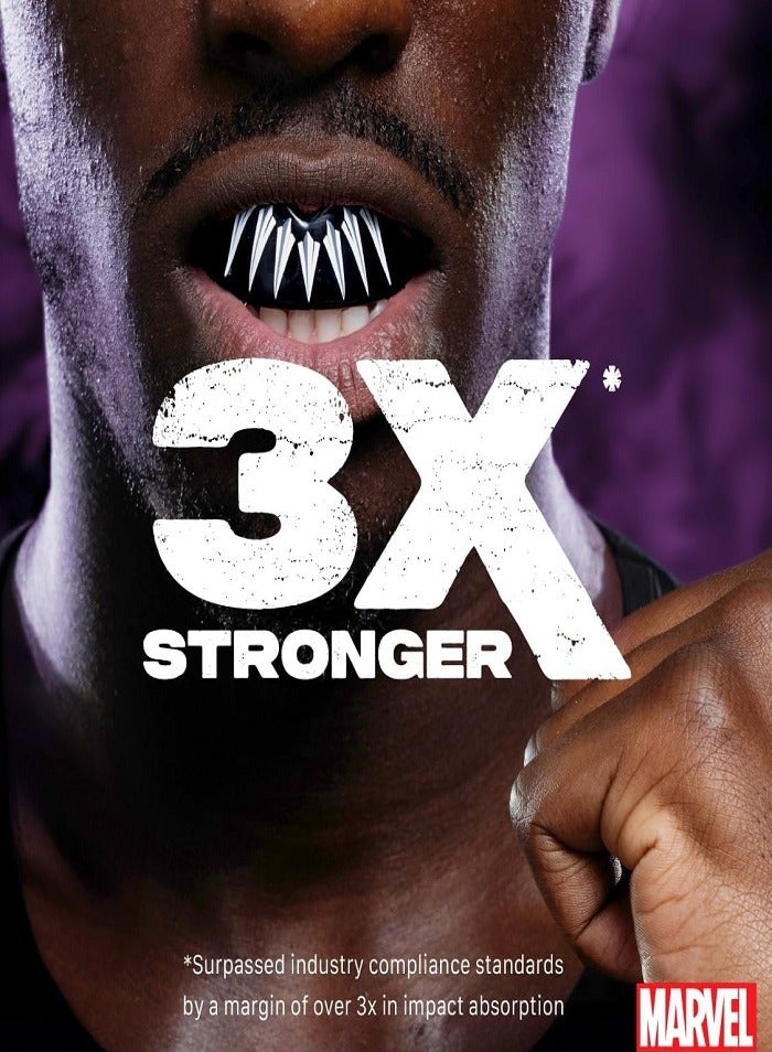 مارفل واقي الفم Black Panther للصغار، مناسب لجميع الرياضات بما في ذلك الرجبي وفنون القتال والملاكمة والهوكي على الجليد وجميع الرياضات التي تتطلب التلامس الجسدي - Image 2