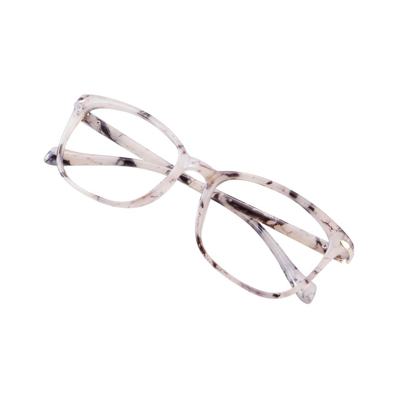 VisionGlobal Blue Light Blocking Glasses for Women, Anti Eyestrain, Computer Reading, TV Glasses, Stylish Square Frame, Anti Glare(Marble,+1.50 Magnification) - Image 1