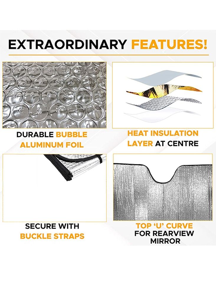 واقي شمس للزجاج الأمامي للسيارة (70 × 150 سم) - Image 4