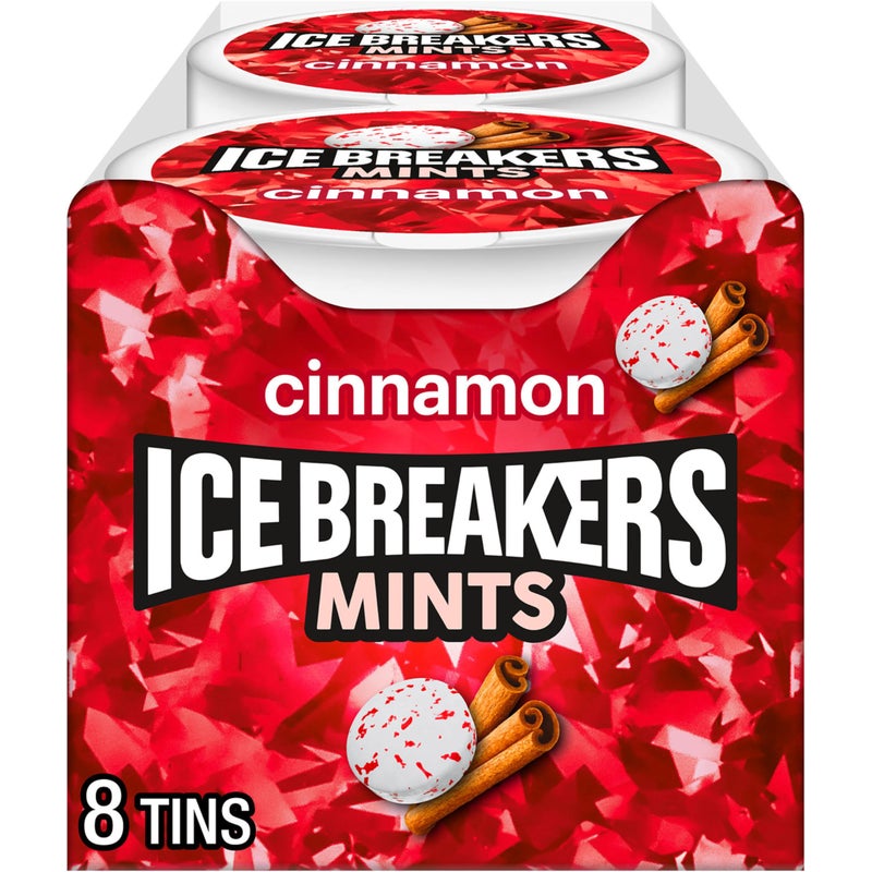Ice Breakers Cinnamon Sugar Free Mints Tins, 1.5 oz (8 Count) - Image 1