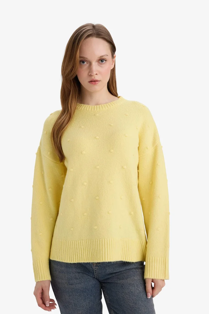 DeFacto Relax Fit Crew Neck Knitwear Pullover