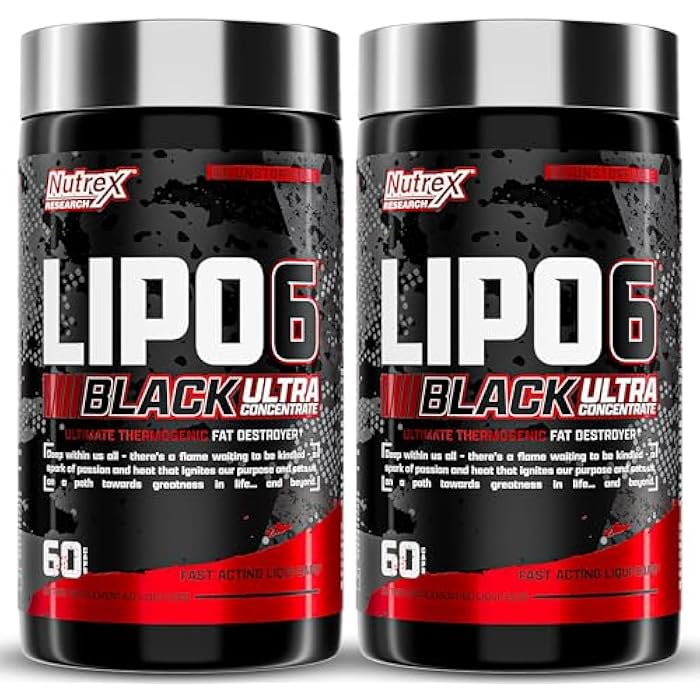 Nutrex Research Lipo-6 Black Ultra Concentrate Thermogenic Fat Burner Supplement, Increase Weight Loss, Energy & Intense Focus 120 Diet Pills - Image 1