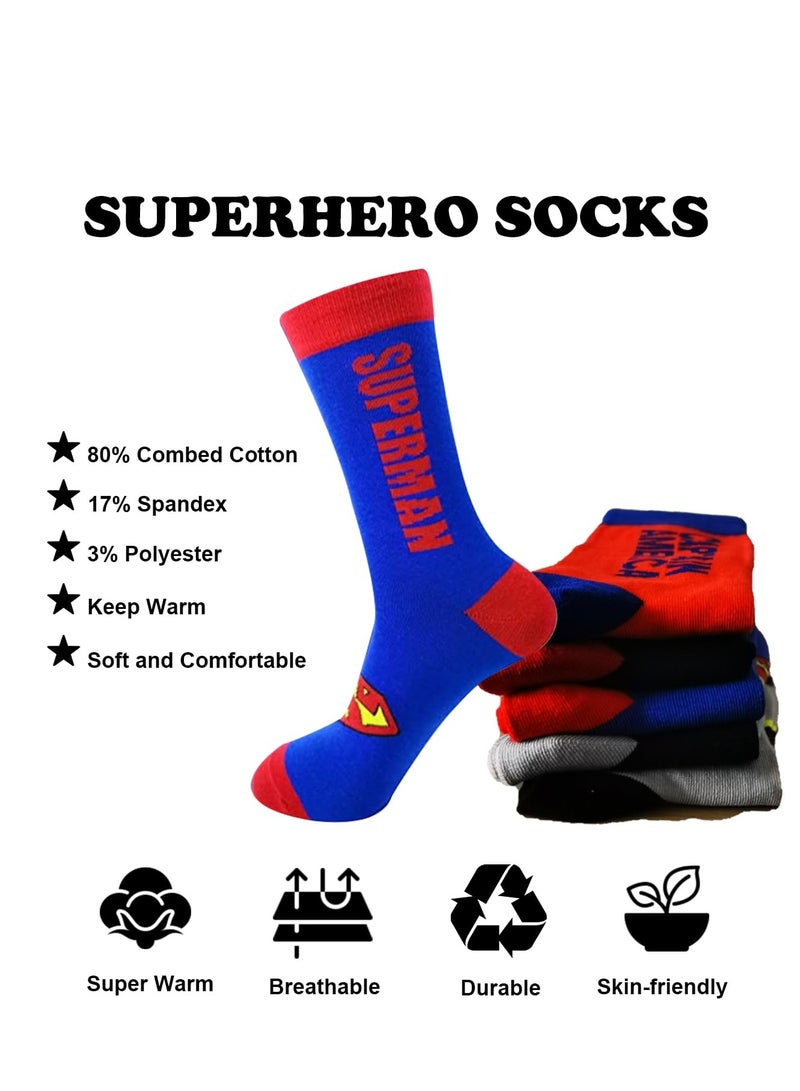SOLARAE Men's Novelty Socks Funny Cartoon Crew Socks Colorful Funky Fancy Crazy Funny Casual Socks for Men Women - Image 3