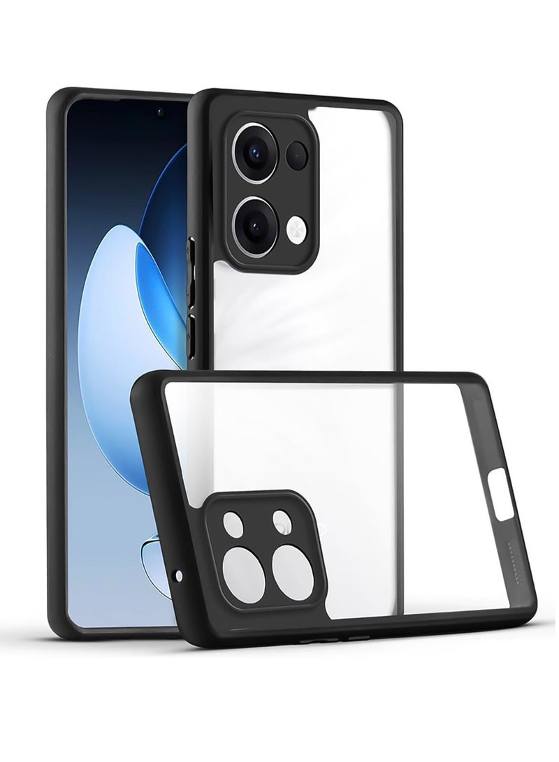 Compatible with Oppo Reno 13 5G / Oppo Reno13 5G Case Transparent, Military-Grade Shockproof Anti-Yellowing, Slim Protective Phone Case Full Bumper Cover With Camera Protective (Black) - Image 1