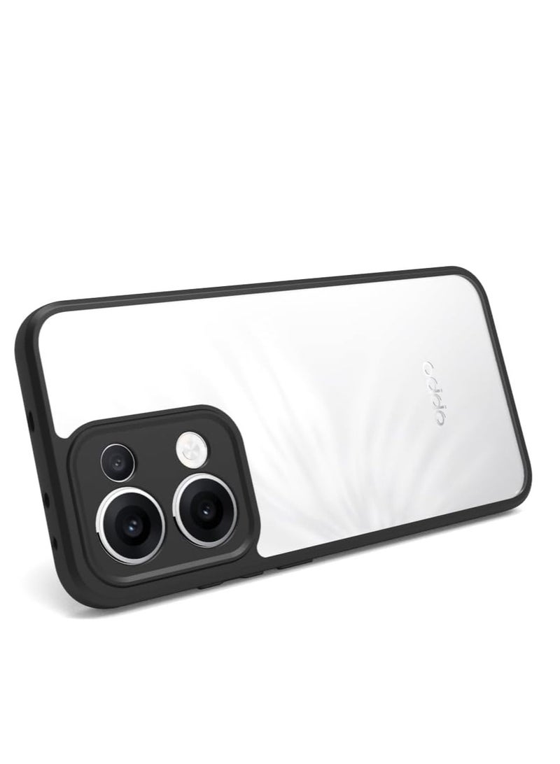 Compatible with Oppo Reno 13 5G / Oppo Reno13 5G Case Transparent, Military-Grade Shockproof Anti-Yellowing, Slim Protective Phone Case Full Bumper Cover With Camera Protective (Black) - Image 2