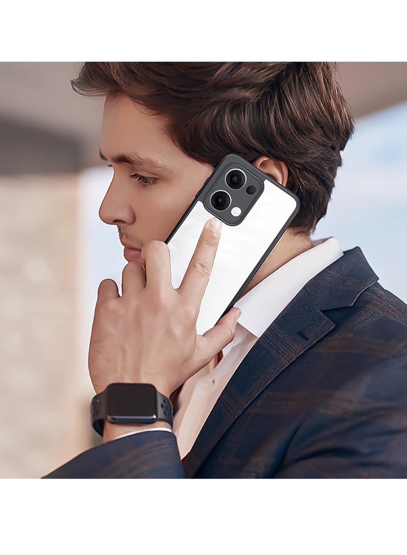 Compatible with Oppo Reno 13 5G / Oppo Reno13 5G Case Transparent, Military-Grade Shockproof Anti-Yellowing, Slim Protective Phone Case Full Bumper Cover With Camera Protective (Black) - Image 3