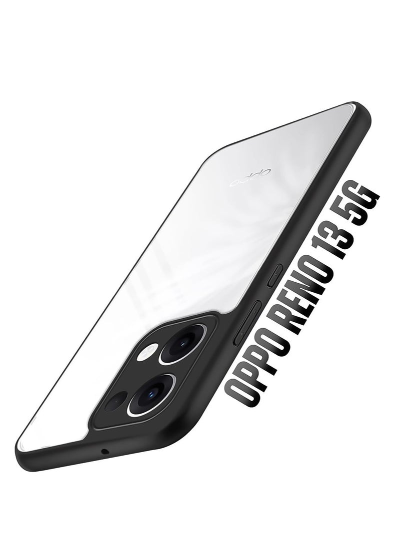 Compatible with Oppo Reno 13 5G / Oppo Reno13 5G Case Transparent, Military-Grade Shockproof Anti-Yellowing, Slim Protective Phone Case Full Bumper Cover With Camera Protective (Black) - Image 4