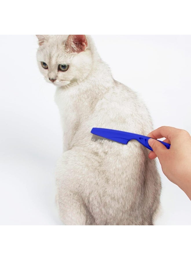 مشط للحيوانات الأليفة للقطط والكلاب - أداة تنظيف ذات أسنان دقيقة لإزالة البراغيث والقمل، وتنظيف بقع الدموع، وفك التشابك، والعناية اليومية بالفرو - أسنان لطيفة من الفولاذ المقاوم للصدأ للجراء والقطط الصغيرة والحيوانات الأليفة الصغيرة - Image 5