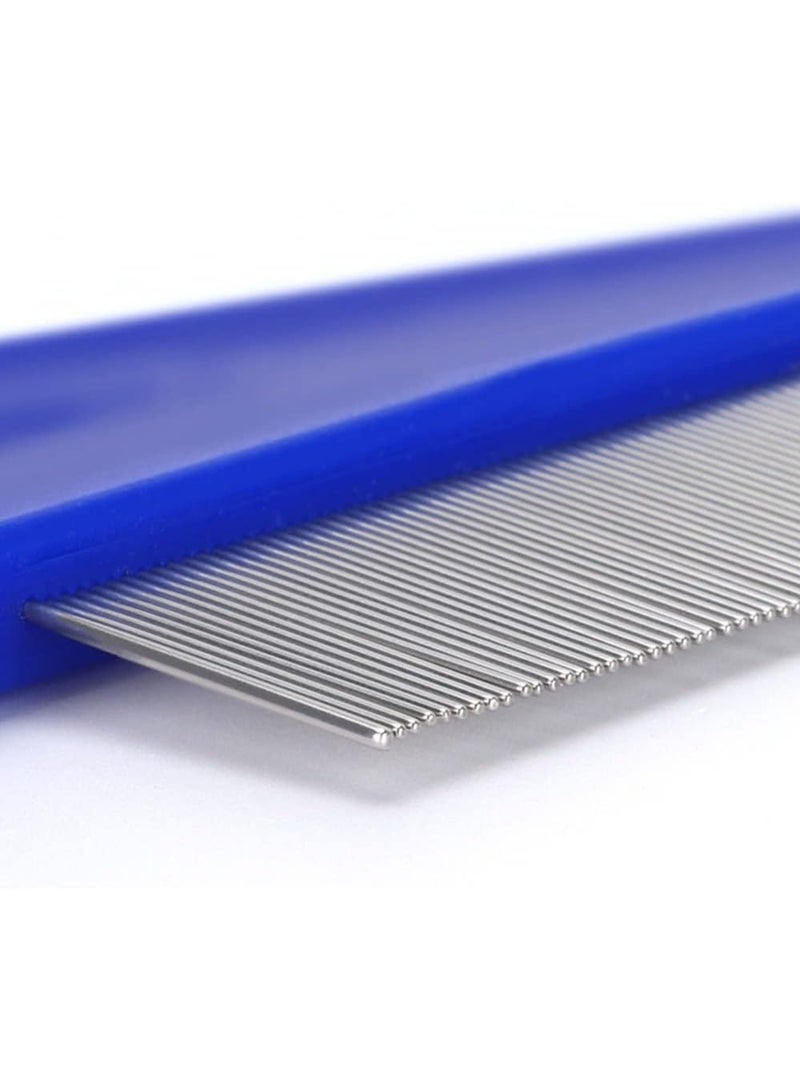 مشط للحيوانات الأليفة للقطط والكلاب - أداة تنظيف ذات أسنان دقيقة لإزالة البراغيث والقمل، وتنظيف بقع الدموع، وفك التشابك، والعناية اليومية بالفرو - أسنان لطيفة من الفولاذ المقاوم للصدأ للجراء والقطط الصغيرة والحيوانات الأليفة الصغيرة - Image 4