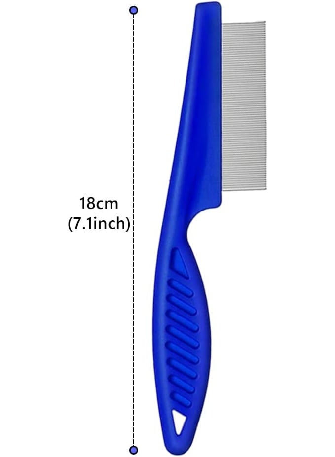 مشط للحيوانات الأليفة للقطط والكلاب - أداة تنظيف ذات أسنان دقيقة لإزالة البراغيث والقمل، وتنظيف بقع الدموع، وفك التشابك، والعناية اليومية بالفرو - أسنان لطيفة من الفولاذ المقاوم للصدأ للجراء والقطط الصغيرة والحيوانات الأليفة الصغيرة - Image 2