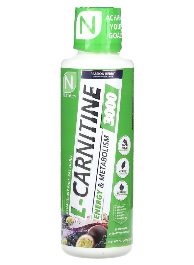 L-Carnitine 3000  Passion Berry 16 fl oz (473 ml)