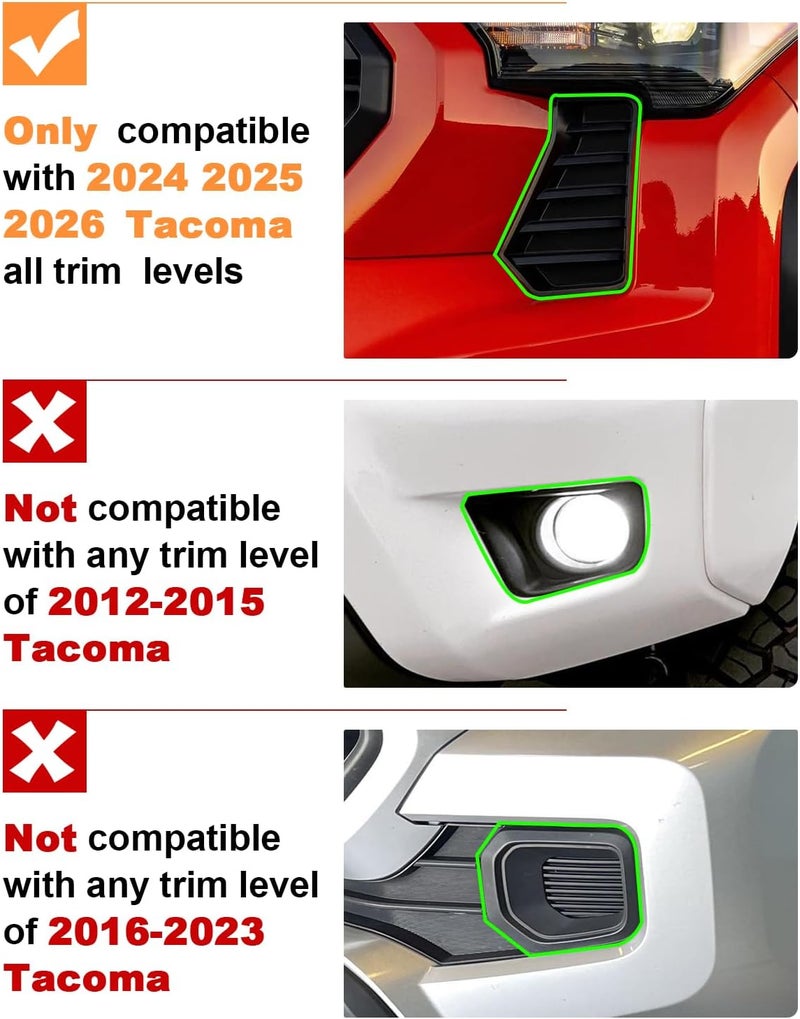 OKLSG LED Fog Lights Kit for 2024-2026 Toyota Tacoma with DRL and Amber Turn Signal - Image 2