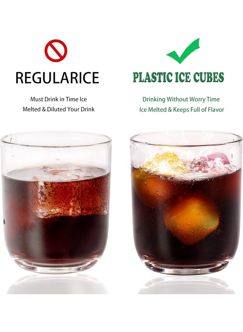 40 Pack Refreezable Reusable Ice Cubes – Non-Melting BPA-Free Plastic Cooling Cubes for Drinks, Coffee, Juice & Cocktails – Multi-Color Long-Lasting Fake Ice Cubes for Home Use, Parties, Travel & Coolers - Image 4