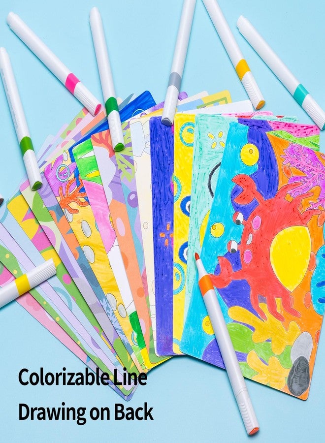 Toptime Sand Art Kits for Kids, 12 Colored Sand Bottle 16 Sheet Ocean Animal Sand Art Pictures, Peel and Stick DIY Crafts Set for Girls and Boys, Sand Painting Arts and Crafts for Kids Ages 8-12 - Image 3