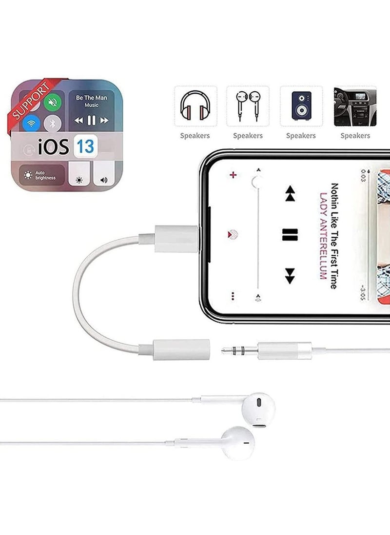 Generic - 3 Pack Lightning to 3.5 mm Headphone Adapter for iPhone iphone MFi Certified Headphones Earphones Jack Aux Audio Dongle Adapter for iPhone Accessories Compatible with iPhone 14 13 12 11 XR X 8 7 - Image 1