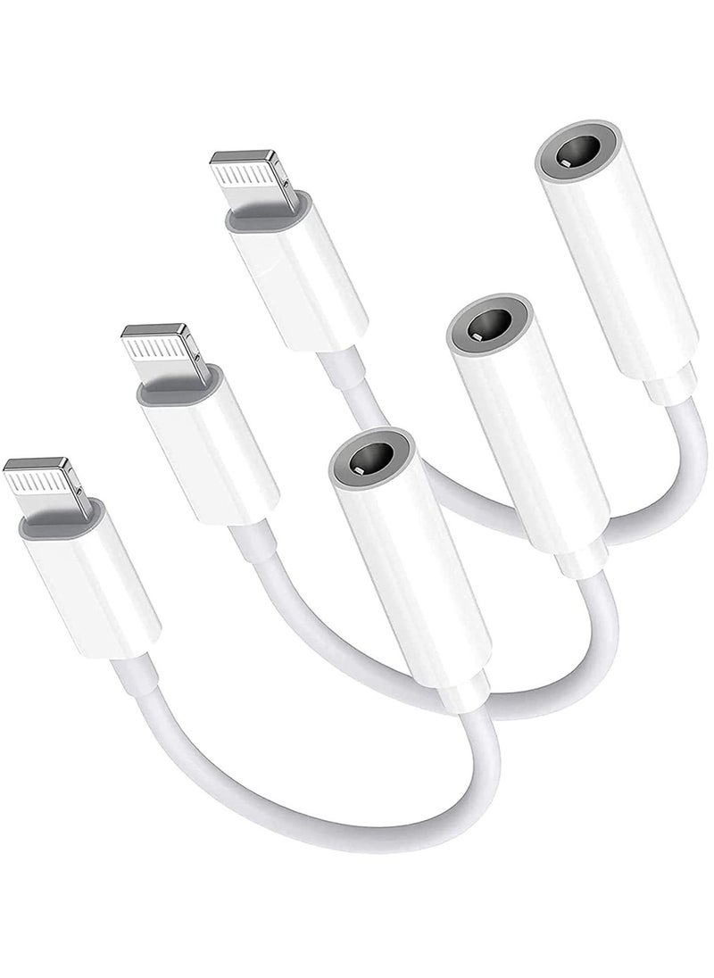 Generic - 3 Pack Lightning to 3.5 mm Headphone Adapter for iPhone iphone MFi Certified Headphones Earphones Jack Aux Audio Dongle Adapter for iPhone Accessories Compatible with iPhone 14 13 12 11 XR X 8 7 - Image 1