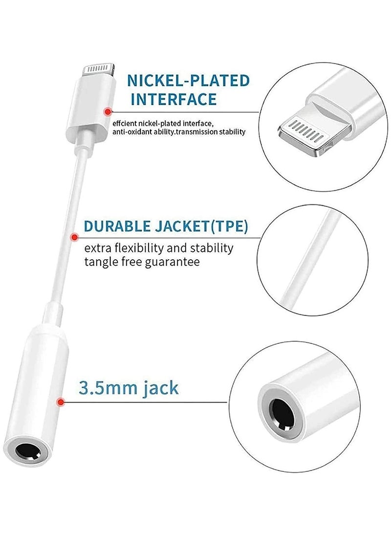 Generic - 3 Pack Lightning to 3.5 mm Headphone Adapter for iPhone iphone MFi Certified Headphones Earphones Jack Aux Audio Dongle Adapter for iPhone Accessories Compatible with iPhone 14 13 12 11 XR X 8 7 - Image 1