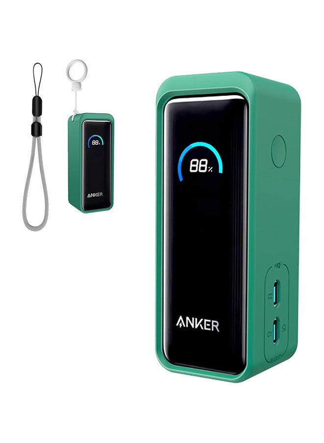 O Ozone Silicone Case for Anker Prime Power Bank 9600mAh 65W Cover,Shockproof and Scratch Protection Case,Soft Silicone Cover with Lanyard-Dark Green  - Image 1