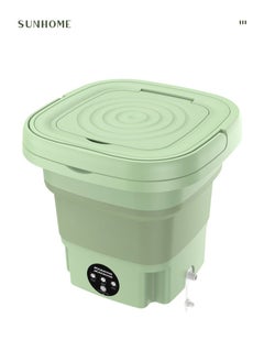 Foldable and Portable Mini Washing Machine with Drain Basket for Traveling or Home 8L 10W MLSC-01 Green