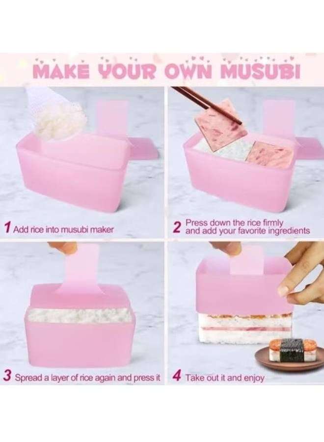 Onigiri Mold, 3 Pack Rice Mold Musubi Maker Kit, Musubi Maker Press, Classic Triangle Rice Ball Mold Maker Sushi Mold for Kid Lunch Bento, Home DIY - Image 3
