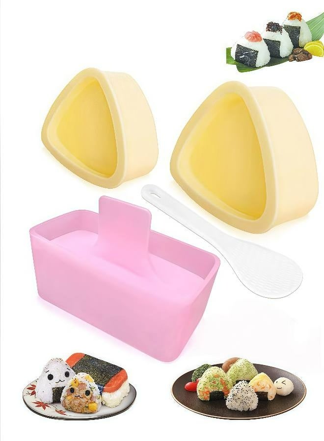 Onigiri Mold, 3 Pack Rice Mold Musubi Maker Kit, Musubi Maker Press, Classic Triangle Rice Ball Mold Maker Sushi Mold for Kid Lunch Bento, Home DIY - Image 1
