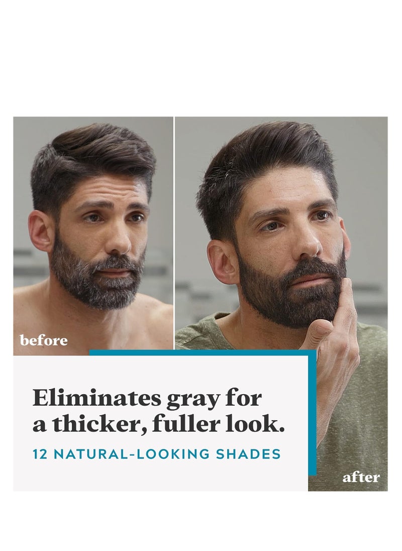 Just For Men - Just For Men Mustache & Beard, Beard Dye for Men with Brush Included for Easy Application, With Biotin Aloe and Coconut Oil for Healthy Facial Hair - Rich Dark Brown, M-47, Pack of 1 - Image 1