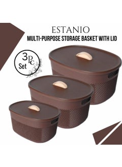 Nabhya Nabhya Storage Basket, Organizer For Toiletries, Beauty Products, etc (Pack Of 3) Storage Basket  - Image 2