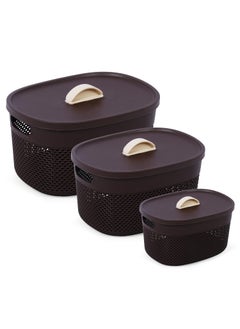 Nabhya Nabhya Storage Basket, Organizer For Toiletries, Beauty Products, etc (Pack Of 3) Storage Basket  - Image 1