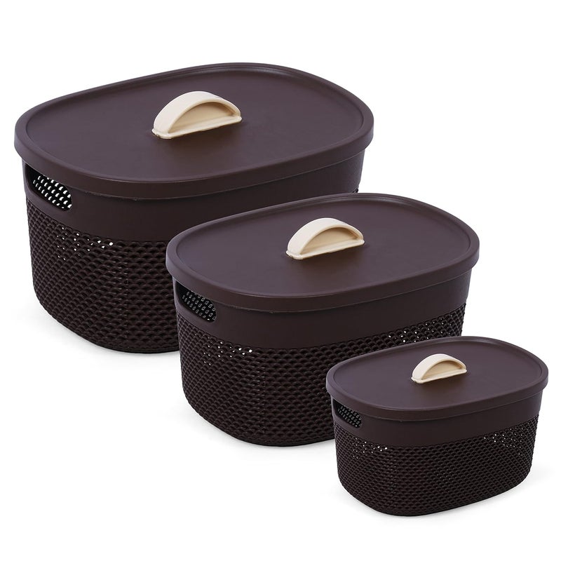 Nabhya Storage Basket, Organizer For Toiletries, Beauty Products, etc (Pack Of 3) Storage Basket - Image 1