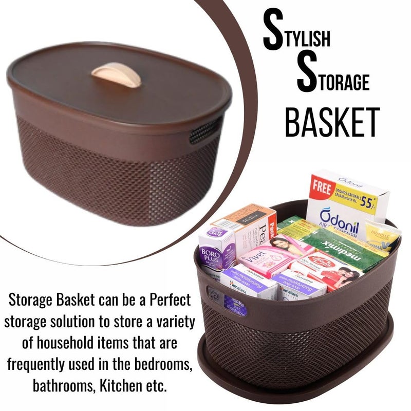 Nabhya Storage Basket, Organizer For Toiletries, Beauty Products, etc (Pack Of 3) Storage Basket - Image 3