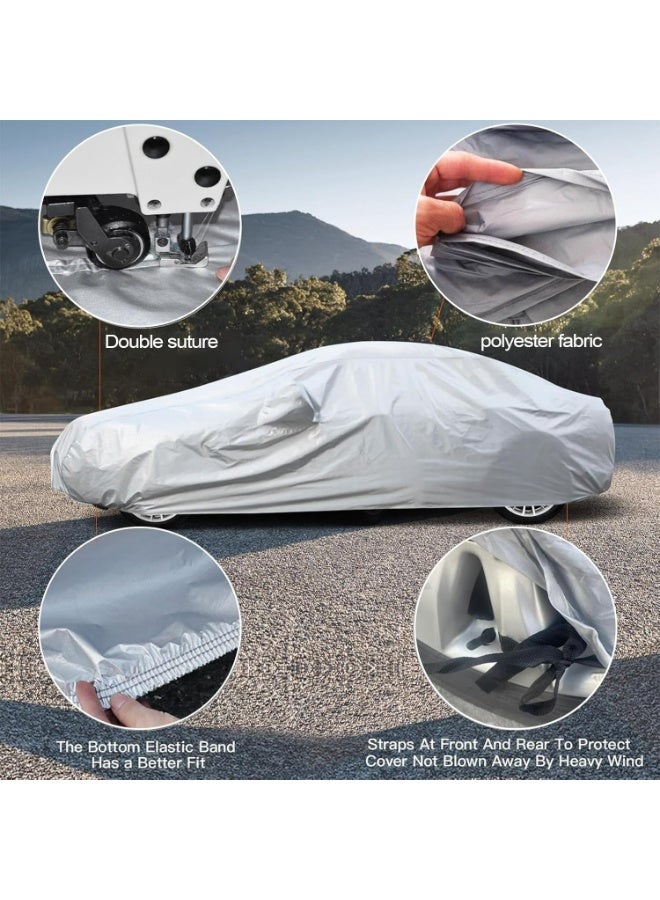 Genzy Car Covers Waterproof All Weather for Automobiles, Sun Shield Car Hood Universal Cover, Outdoor Full Cover Rain Sun UV Protection Car Protection, Tight Smooth Non-Abrasive for All Models 580x175x120CM - Image 5